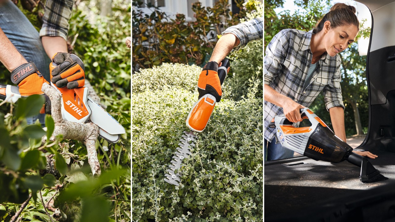  Máquinas de batería STIHL AS: minisierra GTA 26, cortasetos  HSA 26 y aspirador manual SEA 20